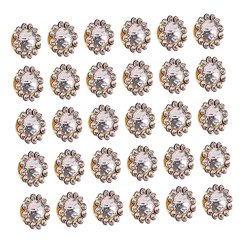 jojofuny Strass Sonnblumenknöpfe Weiß Knöpfe zum Aufnähen Dekorative Nähzubehör für DIY Schmuck Kleidung Hochzeitsdeko Perlen Applikationen Umweltfreundlich und Langlebig von jojofuny