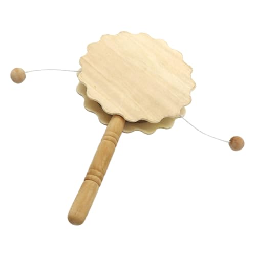 jojofuny Unvollendete Holz Rasseltrommel DIY Bastelset aus Robustem Geruchlosem Holz Glatte Oberfläche Sicher zum Bemalen Dekorieren und Musizieren für Bastelfreunde von jojofuny
