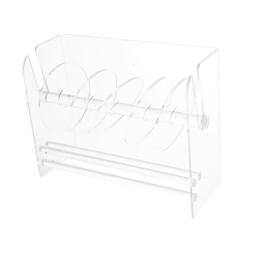 jojofuny Verstellbarer Acryl Etikettenspender Fächer Aufbewahrung Stabile Aufteilung für Büro Schule Zuhause und Einzelhandel Transparenter Organizer für Sticker und Klebeband von jojofuny