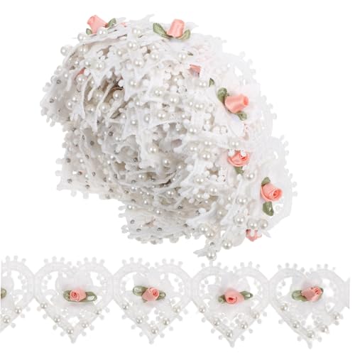 jojofuny Vintage Weiße Spitzenborte mit Bestickten Blumen und Imitationsperlen für Brautkleider DIY Nähprojekte Party und Festtagsdekoration jojofuny Vintage Weiße Spitzenborte mit Bestickten Blumen und Imitationsperlen für Brautkleider DIY Nähprojekte Party und Festtagsdekoration von jojofuny