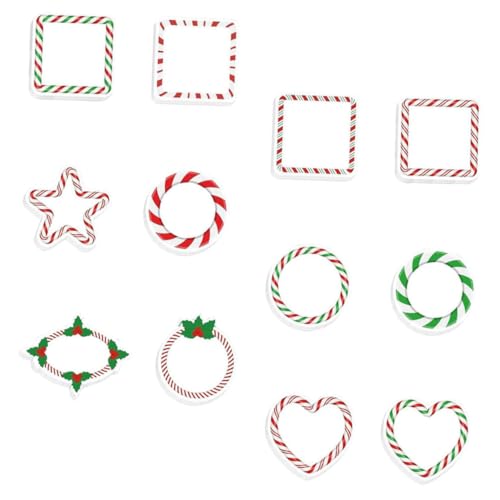 jojofuny Weihnachtliche Haftnotizen Candy Design Selbstklebend Kleine Weihnachtsnotizblöcke für Büro Schule Party Rückstandsfrei Ablösbar Praktische Festtags Memo Pads von jojofuny