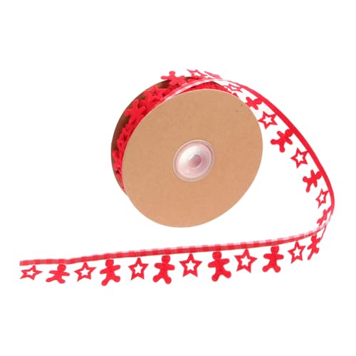 jojofuny Weihnachtliches Geschenkband Rot mit Sternen und Lebkuchen Prägung Strapazierfähiges Geschenkverpackungsband für DIY Schleifen Basteln und Weihnachtsdeko jojofuny Weihnachtliches Geschenkband Rot mit Sternen und Lebkuchen Prägung Strapazierfähiges Geschenkverpackungsband für DIY Schleifen Basteln und Weihnachtsdeko von jojofuny