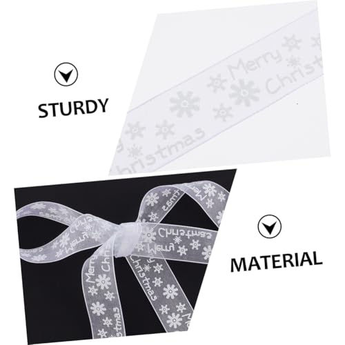 jojofuny Weihnachtsgeschenkband Polyester Weiß Schneeflocken Muster Strapazierfähig Dekoratives Geschenkband für Verpackung DIY Basteln Partydekoration von jojofuny