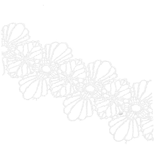 jojofuny Weißes Besticktes Spitzenband mit Hohlem Blumenmuster Diy Spitzenbesatz Vielseitiges Spitzenband für Kleidung Vorhänge und Dekoration von jojofuny