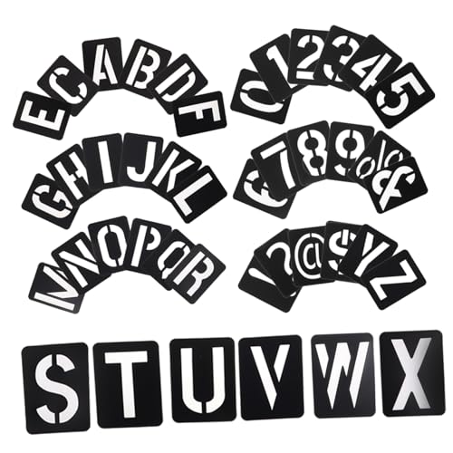 jojofuny Wiederverwendbare Buchstaben Schablonen aus Schwarzem PP Kunststoff Teiliges Malerei Schablonen für Wandmalerei Möbel Dekor DIY Zeichengestaltung jojofuny Wiederverwendbare Buchstaben Schablonen aus Schwarzem PP Kunststoff Teiliges Malerei Schablonen für Wandmalerei Möbel Dekor DIY Zeichengestaltung von jojofuny