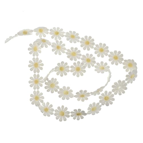 jojofuny Yards Besticktes Spitzenband mit Blättrigen Margeriten Farbiges Dekoratives Stoffband für Kleidung DIY Basteln Handarbeit Helles Gelb jojofuny Yards Besticktes Spitzenband mit Blättrigen Margeriten Farbiges Dekoratives Stoffband für Kleidung DIY Basteln Handarbeit Helles Gelb von jojofuny