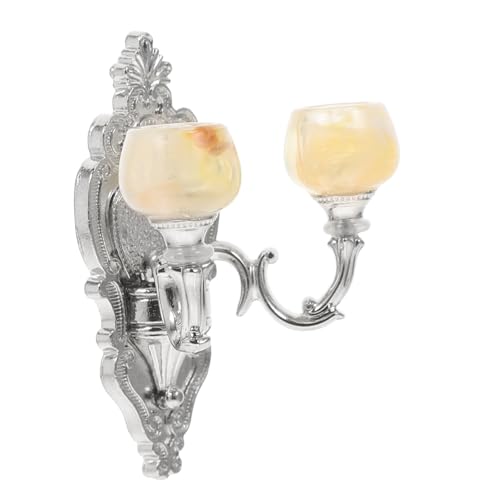 jojofuny Zubehör für Puppenhäuser puppenhaus Einrichtung puppenhaus licht Kunstvolle Wandlampe Miniature Wandlampe Puppenhaus Miniaturmöbel Puppenstubenmöbel Legierung von jojofuny