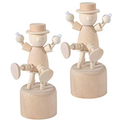 jojofuny 's 2pcs Holz Clown Ornament Kunstwerk Für Einzigartige Desktop Ornament Made von jojofuny