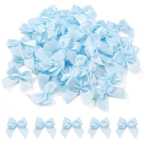 Jollybows 100 Stück Mini Satinband Schleifen, 2.5 cm Blau Satinband-Schleifen Mini Doppelseitige Farbe Bogen mini Band Bowtie für Nähen, Hochzeit Deko, Karten, DIY Basteln, Haar bogen Hut, Geschenk Jollybows 100 Stück Mini Satinband Schleifen, 2.5 cm Blau Satinband-Schleifen Mini Doppelseitige Farbe Bogen mini Band Bowtie für Nähen, Hochzeit Deko, Karten, DIY Basteln, Haar bogen Hut, Geschenk von jollybows