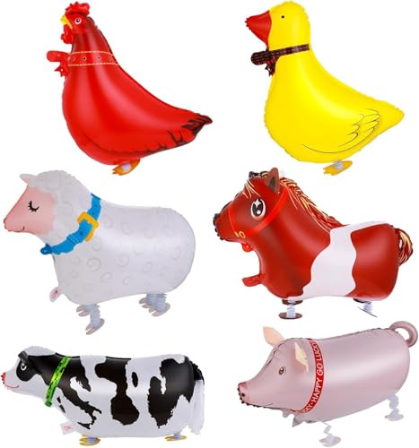 joonnair 6 Stück Folienballon Tiere,Airwalker Ballon, Luftballons Tiere, Aluminiumfolie Tier Luftballons, Tierballons fur Bauernhof Party Bauernhof Geburtstag Deko joonnair 6 Stück Folienballon Tiere,Airwalker Ballon, Luftballons Tiere, Aluminiumfolie Tier Luftballons, Tierballons fur Bauernhof Party Bauernhof Geburtstag Deko von joonnair