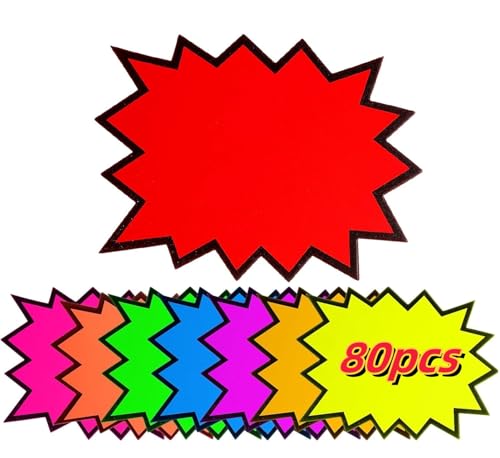joonnair 80Stück Preisschilder Flohmarkt Fluoreszierende Preisschilder 18x14cm Blanko Starburst Burst Preis Zschilder Neon Preisschilder für Supermärkten Geschäft Ladengeschäft joonnair 80Stück Preisschilder Flohmarkt Fluoreszierende Preisschilder 18x14cm Blanko Starburst Burst Preis Zschilder Neon Preisschilder für Supermärkten Geschäft Ladengeschäft von joonnair