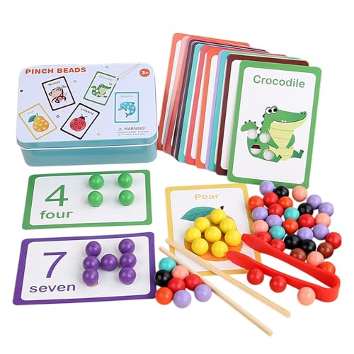 jopiuieo Farbsortierperlen, Farbsortierspielzeug Regenbogenperlen, Holzperlenspiel Zur Farbanpassung Mit Karten, Holzperlen-Spiel Für Farbabstimmung Für Die Früherziehung Zur Mathematikaufklärung jopiuieo Farbsortierperlen, Farbsortierspielzeug Regenbogenperlen, Holzperlenspiel Zur Farbanpassung Mit Karten, Holzperlen-Spiel Für Farbabstimmung Für Die Früherziehung Zur Mathematikaufklärung von jopiuieo