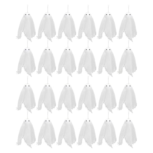 joukares 24pcs Halloween Geisterdekorationen Weiß Gaze Ghost Hängende Ornamente Kleine Hängegeisterbaum -Ornamente für Bauernhaus Spukhaus Party Indoor Outdoor Dekor 24pcs joukares 24pcs Halloween Geisterdekorationen Weiß Gaze Ghost Hängende Ornamente Kleine Hängegeisterbaum -Ornamente für Bauernhaus Spukhaus Party Indoor Outdoor Dekor 24pcs von joukares
