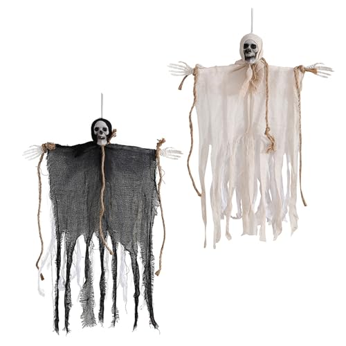 joukares Halloween Hanging Skeleton Ghost Outdoor Großer gruseliger Sensenmut gruseliger Flying Ghost Skull für Gartengarten Haunted House Dekoration 2pcs joukares Halloween Hanging Skeleton Ghost Outdoor Großer gruseliger Sensenmut gruseliger Flying Ghost Skull für Gartengarten Haunted House Dekoration 2pcs von joukares