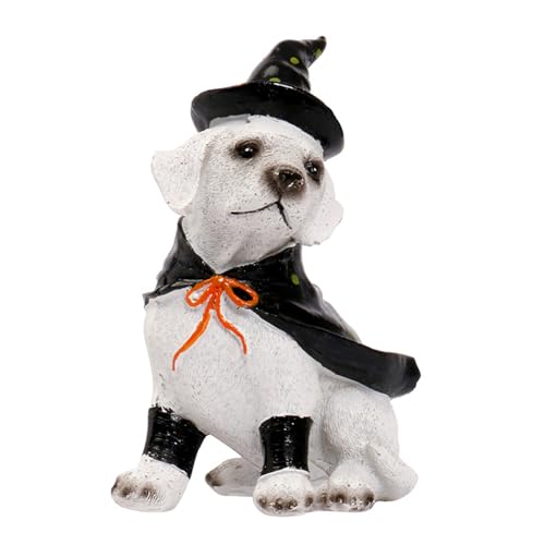joukares Halloween Labrador Welpe Statue Harz Hexenhund Figur mit Hut Cape Spooky Pet Skulptur Hausgartendekoration B joukares Halloween Labrador Welpe Statue Harz Hexenhund Figur mit Hut Cape Spooky Pet Skulptur Hausgartendekoration B von joukares