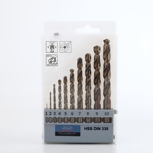 JOVANT 10 Stück 3/64-25/64 Zoll Kobalt-Bohrer, M35- HSS Hochgeschwindigkeitsstahl für Bohrer/Schrauber Edelstahl Hochleistungs-Spiralbohrer aus Stahl JOVANT 10 Stück 3/64-25/64 Zoll Kobalt-Bohrer, M35- HSS Hochgeschwindigkeitsstahl für Bohrer/Schrauber Edelstahl Hochleistungs-Spiralbohrer aus Stahl von jovant