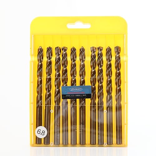 JOVANT 10pcs 17/64 Zoll(6.8mm) Kobalt-Bohrer, M35- HSS High Speed Steel für Bohrer/Driver Edelstahl Heavy Duty Twist Steel Drill Bits von jovant