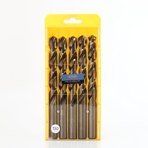 JOVANT 33/64 Zoll(13mm) Kobalt-Bohrer, M35- HSS-Hochgeschwindigkeitsstahl für Bohrer/Schrauber Edelstahl-Schwerlast-Spiralbohrer, 5St. von jovant