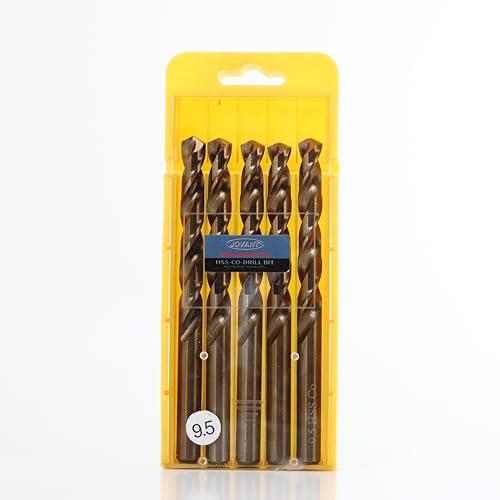 JOVANT 5pcs 3/8 Zoll(9.5mm) Kobalt-Bohrer, M35- HSS High Speed Steel für Bohrer/Driver Edelstahl Heavy Duty Twist Steel Drill Bits von jovant