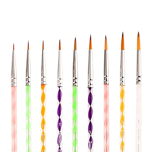 JOWOART Pinsel, sehr feine Spitze, Nylonhaar, 9 Stück, Aquarellfarben, transparent, Stangenhaken, Strichstift, Malsachen, Malerzubehör JOWOART Pinsel, sehr feine Spitze, Nylonhaar, 9 Stück, Aquarellfarben, transparent, Stangenhaken, Strichstift, Malsachen, Malerzubehör von jowoart