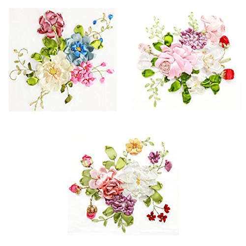 joyMerit 3 Stück Seidenband Stickerei Kit, Ribbon Embroidery Kit, DIY Handgemachte Stick Blumen Wandbild Ölgemälde joyMerit 3 Stück Seidenband Stickerei Kit, Ribbon Embroidery Kit, DIY Handgemachte Stick Blumen Wandbild Ölgemälde von joyMerit