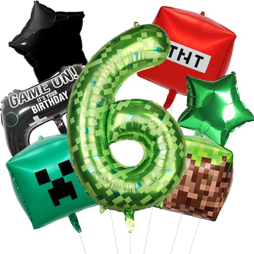 Grüne Pixel Miner Themen-Geburtstagsballons mit Zahl 6 Luftballons für Jungen Mädchen Erwachsene P-ixel Party Babyparty Geburtstag Party Dekorationen Partyzubehör Grüne Pixel Miner Themen-Geburtstagsballons mit Zahl 6 Luftballons für Jungen Mädchen Erwachsene P-ixel Party Babyparty Geburtstag Party Dekorationen Partyzubehör von joyacs