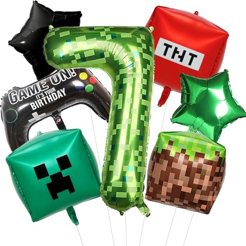 Grüne Pixel Miner Themen-Geburtstagsballons mit Zahl 7 Ballon für Jungen Mädchen Erwachsene P-ixel Party Babyparty Geburtstag Party Dekorationen Partyzubehör Grüne Pixel Miner Themen-Geburtstagsballons mit Zahl 7 Ballon für Jungen Mädchen Erwachsene P-ixel Party Babyparty Geburtstag Party Dekorationen Partyzubehör von joyacs