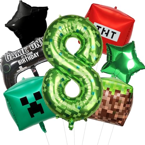 Grüne Pixel Miner Themen-Geburtstagsballons mit Zahl 8 Luftballons für Jungen Mädchen Erwachsene P-ixel Party Babyparty Geburtstag Party Dekorationen Partyzubehör Grüne Pixel Miner Themen-Geburtstagsballons mit Zahl 8 Luftballons für Jungen Mädchen Erwachsene P-ixel Party Babyparty Geburtstag Party Dekorationen Partyzubehör von joyacs