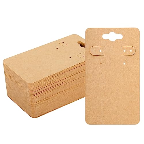 joycraft 100 Stück Ohrring-Präsentationskarten mit 6 Löchern, 5 x 8,9 cm Kraft-Displayhalter-Karten, blanko Papier-Schmuckanhänger für Verkauf, hängende Ohrringe, Schmuck, Bastelarbeiten, Einzelhandel von joycraft