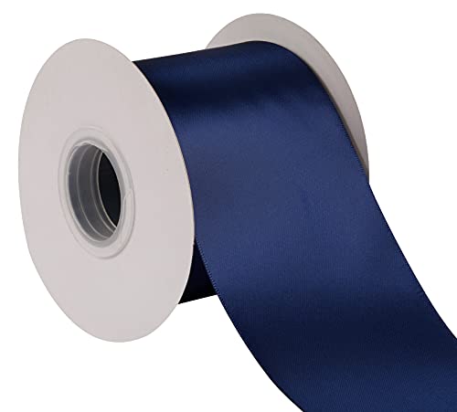 Joycrosso Doppelseitiges Satinband, 7,6 cm, 22,7 m, Rolle für Stuhlschärpe, Geschenkverpackung, Party, Heimdekoration, Bastelbedarf, Marineblau Joycrosso Doppelseitiges Satinband, 7,6 cm, 22,7 m, Rolle für Stuhlschärpe, Geschenkverpackung, Party, Heimdekoration, Bastelbedarf, Marineblau von joycrosso