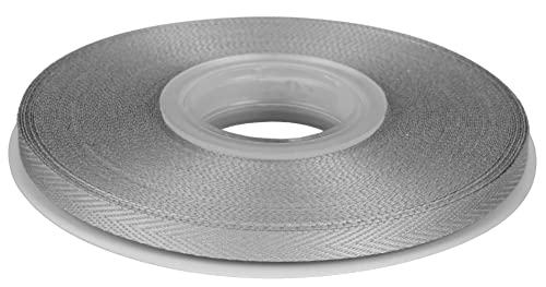 Joycrosso Köperband mit Fischgrätenmuster, weicher Griff, ideal zum Verpacken von Geschenken, Basteln, Nähen, 0,6 cm x 22 m, silberfarben Joycrosso Köperband mit Fischgrätenmuster, weicher Griff, ideal zum Verpacken von Geschenken, Basteln, Nähen, 0,6 cm x 22 m, silberfarben von joycrosso
