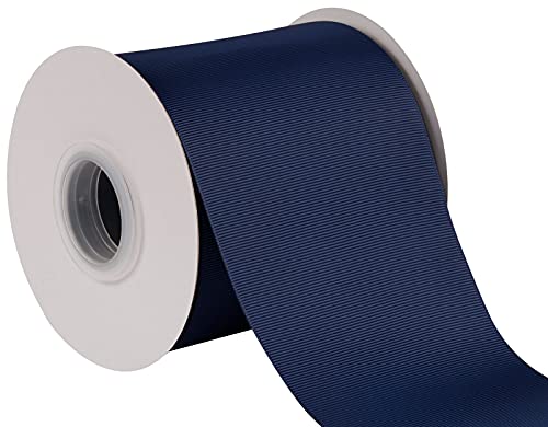 Joycrosso Ripsband, 10,2 cm breit, 22,7 m Rolle, für Stuhlschärpe, Geschenkverpackung, Party, Heimdekoration, Bastelbedarf, Marineblau von joycrosso