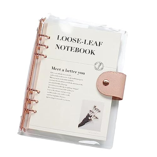 A5/A6/B5, einfaches PVC-transparentes Ringbuch, manuelles Buch mit Kernersatz, horizontale Linie, Innenseite, herausnehmbares Notizbuch für Büro, Schulbedarf, A5-Ringbuch, Roségold A5/A6/B5, einfaches PVC-transparentes Ringbuch, manuelles Buch mit Kernersatz, horizontale Linie, Innenseite, herausnehmbares Notizbuch für Büro, Schulbedarf, A5-Ringbuch, Roségold von joyxiwa