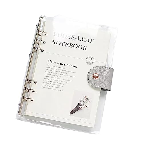 A5/A6/B5, einfaches PVC-transparentes Ringbuch, manuelles Buch mit Kernersatz, horizontale Linie, Innenseite, herausnehmbares Notizbuch für Büro, Schulbedarf, A5-Ringbuch, Silber A5/A6/B5, einfaches PVC-transparentes Ringbuch, manuelles Buch mit Kernersatz, horizontale Linie, Innenseite, herausnehmbares Notizbuch für Büro, Schulbedarf, A5-Ringbuch, Silber von joyxiwa