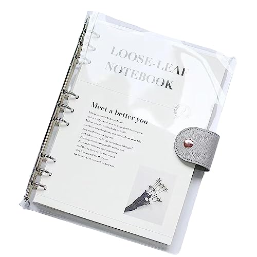 A5/A6/B5 einfaches PVC-transparentes Ringbuch mit Kernersatz, horizontale Linie, Innenseite, herausnehmbares Notizbuch für Büro, Schulbedarf, B5-Ringbuch, Silber A5/A6/B5 einfaches PVC-transparentes Ringbuch mit Kernersatz, horizontale Linie, Innenseite, herausnehmbares Notizbuch für Büro, Schulbedarf, B5-Ringbuch, Silber von joyxiwa