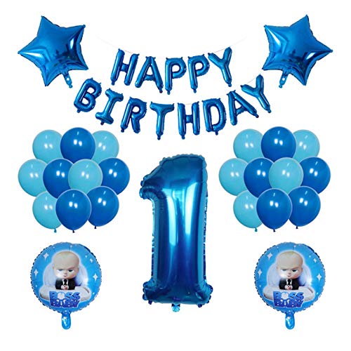 jsobh Folienballon 26pcs The Boss Baby-Folien-Ballone Set Alles Gute zum Geburtstag Ballon-Party-Dekorationen Jungen-Babyparty-32inch Zahlen Ballon (Color : Number 1) von jsobh