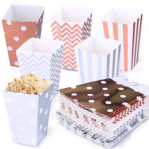 jsysj 60 Stücke Popcorn Boxen, Kinder Kleine Gestreift Popcorn Tüten, Papier Candy Bar Tüte, Party Papiertüte, Snackbox für Startseite, Hochzeit, Filmabend oder Party von jsysj