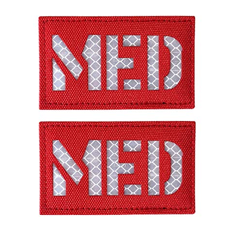 5,1 x 8,9 cm Reflektierende MED Medic EMS EMT Patch Hakenverschluss Rückseite (rot-weiß) von jujupups
