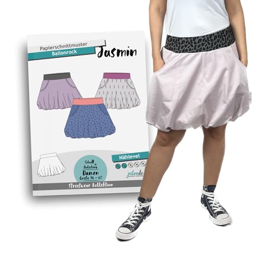 JULENDO Schnittmuster Ballonrock Jasmin Gr. 34-42 | Papierschnittmuster für Damen mit Nähanleitung JULENDO Schnittmuster Ballonrock Jasmin Gr. 34-42 | Papierschnittmuster für Damen mit Nähanleitung von julendo