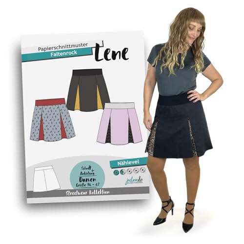 JULENDO Schnittmuster Faltenrock Lene Gr. 34-42 | Papierschnittmuster für Damen mit Nähanleitung JULENDO Schnittmuster Faltenrock Lene Gr. 34-42 | Papierschnittmuster für Damen mit Nähanleitung von julendo