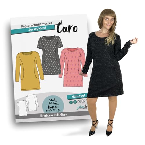 JULENDO Schnittmuster Jerseykleid Caro Gr. 32-54 | Papierschnittmuster für Damen mit Nähanleitung von julendo