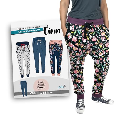 JULENDO Schnittmuster Jogginghose, Haremshose Linn Gr. 34-44 | Papierschnittmuster für Damen mit Nähanleitung JULENDO Schnittmuster Jogginghose, Haremshose Linn Gr. 34-44 | Papierschnittmuster für Damen mit Nähanleitung von julendo