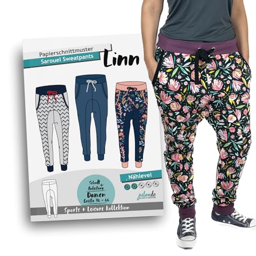 JULENDO Schnittmuster Jogginghose, Haremshose Linn Gr. 34-44 | Papierschnittmuster für Damen mit Nähanleitung JULENDO Schnittmuster Jogginghose, Haremshose Linn Gr. 34-44 | Papierschnittmuster für Damen mit Nähanleitung von julendo