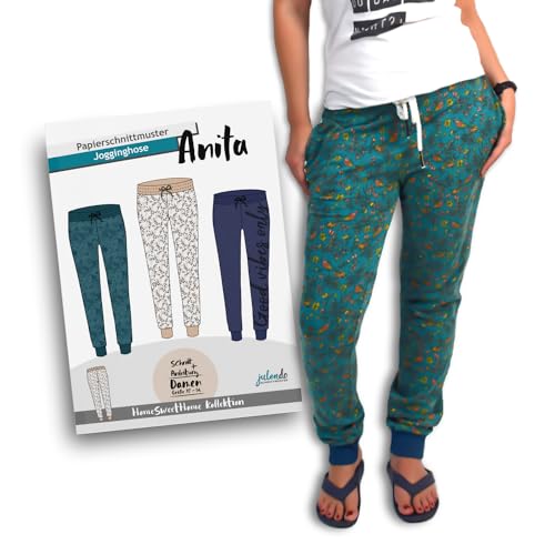 JULENDO Schnittmuster Jogginghose Anita Gr. 32-54 | Papierschnittmuster für Damen mit Nähanleitung JULENDO Schnittmuster Jogginghose Anita Gr. 32-54 | Papierschnittmuster für Damen mit Nähanleitung von julendo