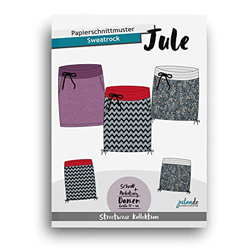 JULENDO Schnittmuster Sweatrock Jule | Papierschnittmuster für Damen mit Nähanleitung (Gr. 32 bis 44) von julendo