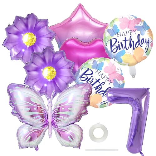 Schmetterlinge Deko Luftballon 7.Geburtstag Set,8 Stück Schmetterling Deko Geburtstag Ballon,Folienballon Schmetterling Deko,Kinder 7 Jahre Geburtstags Schmetterling Ballon Themen Party Schmetterlinge Deko Luftballon 7.Geburtstag Set,8 Stück Schmetterling Deko Geburtstag Ballon,Folienballon Schmetterling Deko,Kinder 7 Jahre Geburtstags Schmetterling Ballon Themen Party von juyishwu