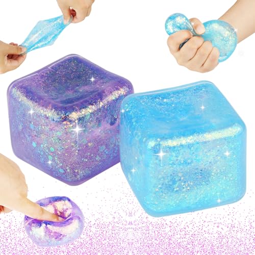 2 Stück Anti Stress Bälle, Elastischer Fidget Toys Erwachsene Kinder 5,5 X 5,5cm Stress Spielzeug, Blau und Lila Anti Stress Spielzeug, Mitgebsel Kindergeburtstag for Boys Girls Children 2 Stück Anti Stress Bälle, Elastischer Fidget Toys Erwachsene Kinder 5,5 X 5,5cm Stress Spielzeug, Blau und Lila Anti Stress Spielzeug, Mitgebsel Kindergeburtstag for Boys Girls Children von jwogngls