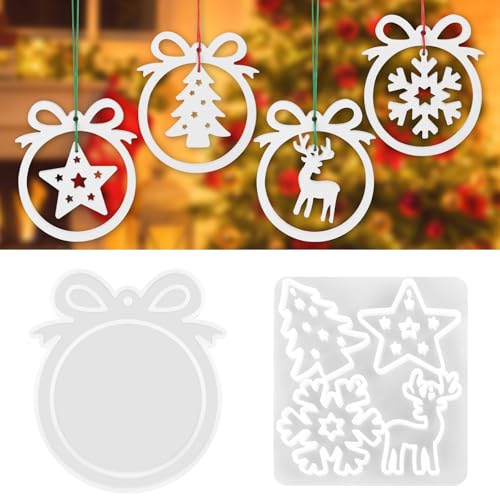 2 Stück Silikonform Weihnachten, Silikonformen Gießformen Weihnachten Anhänger, Gießformen Silikon Wiederverwendbare, DIY Giessformen Silikon, Epoxidharz Formen für Handwerk 2 Stück Silikonform Weihnachten, Silikonformen Gießformen Weihnachten Anhänger, Gießformen Silikon Wiederverwendbare, DIY Giessformen Silikon, Epoxidharz Formen für Handwerk von jwogngls
