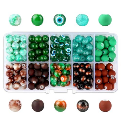 200 Stück Edelstein Perlen zum Auffädeln, Natürliche Edelsteine Perlen für Armbänder Steinperlen Natürliche Edelsteine für Armbänder Halsketten Schmuckherstellung von jwogngls