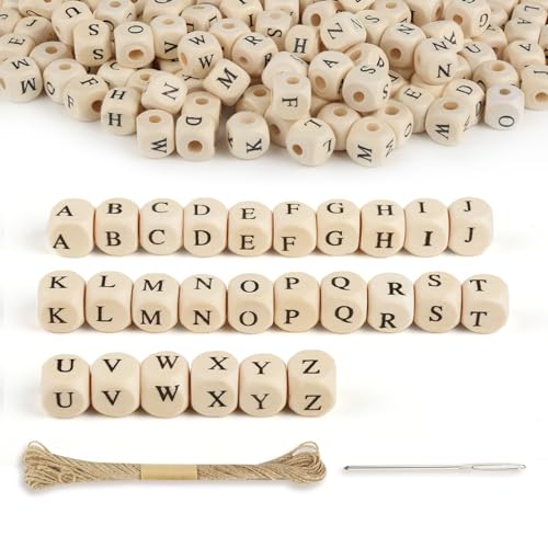 jwogngls 300 Stück Holzbuchstaben Perlen, Holzperlen Buchstaben Holzbuchstaben Perlen Würfel Holzperlen Auffädeln Würfel Holzperlen Alphabet Beads, Buchstaben Würfelperlen für Armbänder Halsketten jwogngls 300 Stück Holzbuchstaben Perlen, Holzperlen Buchstaben Holzbuchstaben Perlen Würfel Holzperlen Auffädeln Würfel Holzperlen Alphabet Beads, Buchstaben Würfelperlen für Armbänder Halsketten von jwogngls